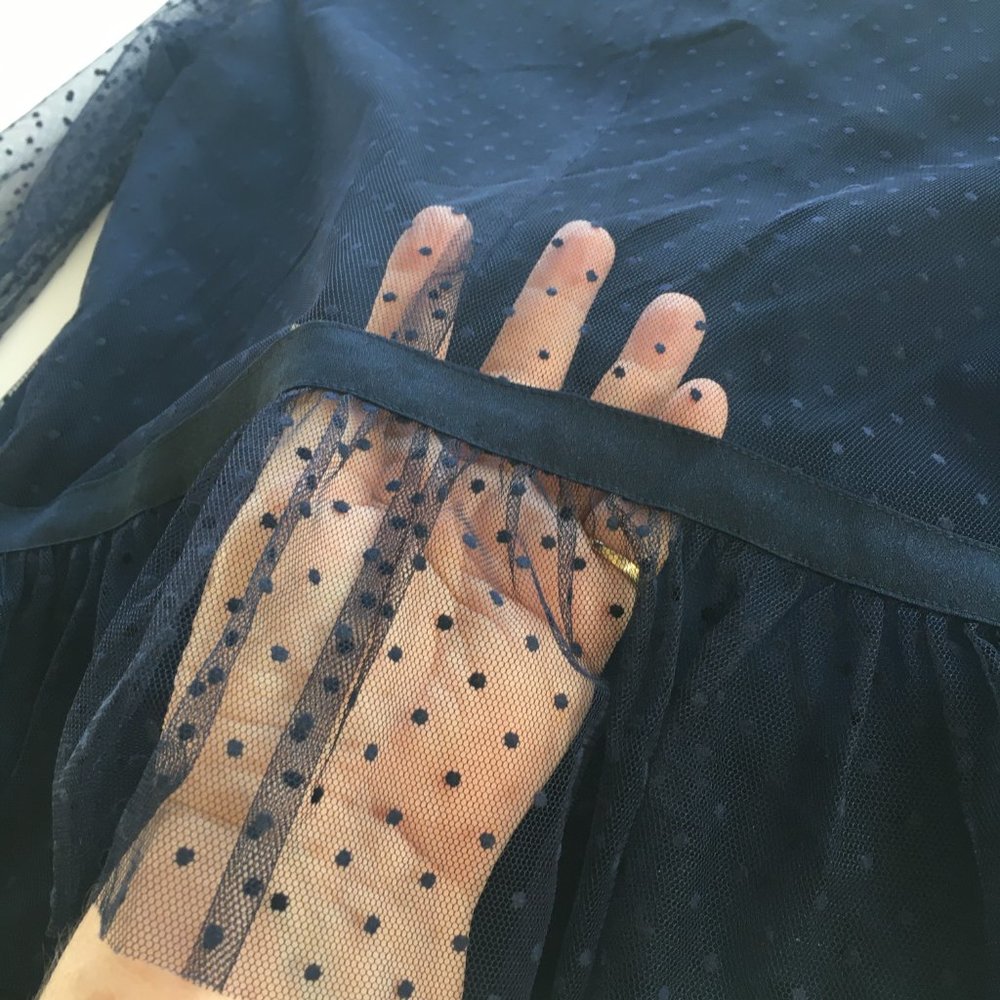 DNK Top Womens Blouse Navy Blue XS XSmall Half Sleeve Bisiness Career #18